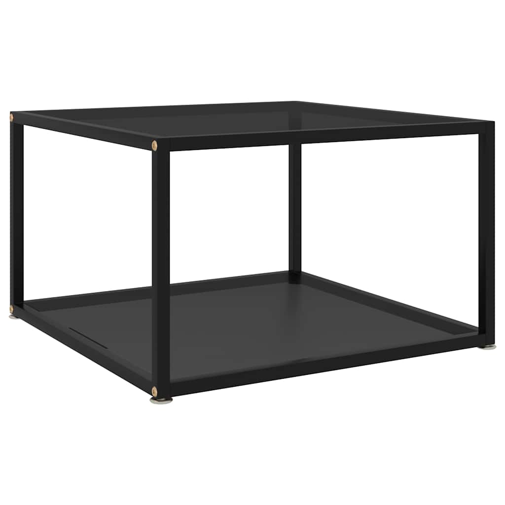 Coffee Table Black 60 X 60 X 35 Cm Tempered Glass