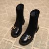High Heel Women's British Style Women's Boots 2025 Autumn New Fashion Temperament Socks Boots Elastic Skinny Martin Boots Women