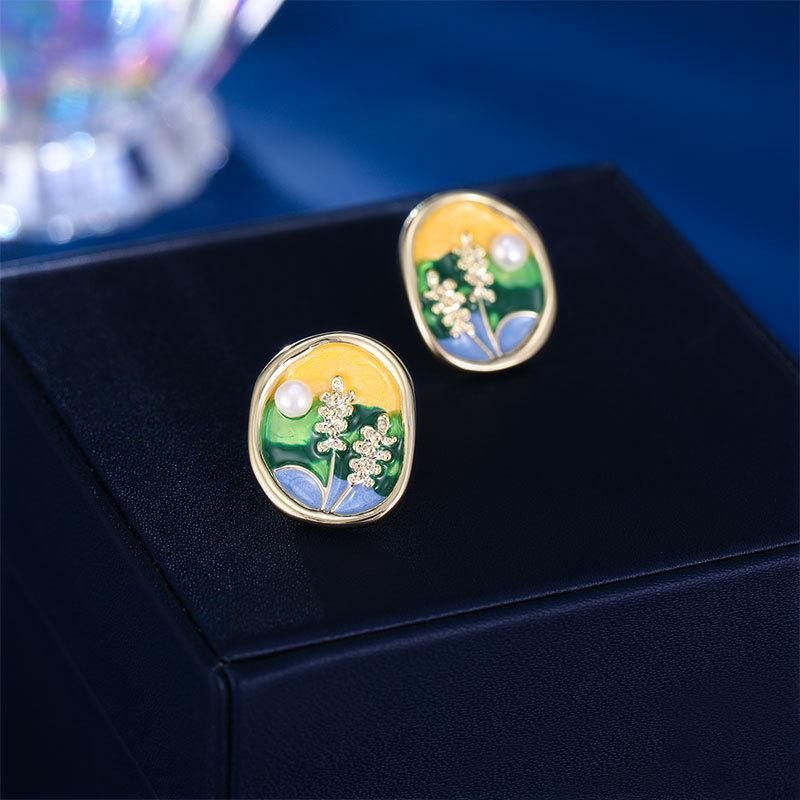 Jewelry New Geometric Design Water Drop Earrings Retro Earrings For Women Light Luxury Personality