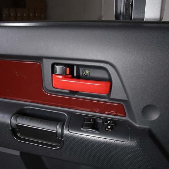 ABS Red Inner Door Handle Frame Cover Trim for Toyota FJ Curiser 07-21