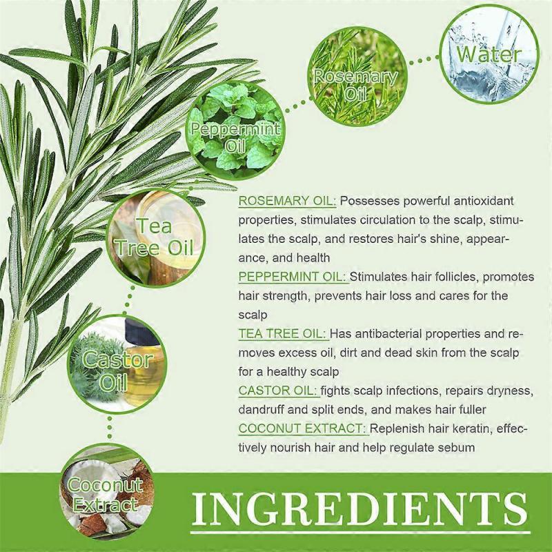 3pcs Rosemary Essential Oil for Hair Growth & Skin Care, Tough Hair Nourishing Hair Repair Damage Hair