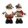 Christmas Doll Pendant Santa Claus Snowman Telescopic Legs Design Plaid Print Xmas Doll Festival