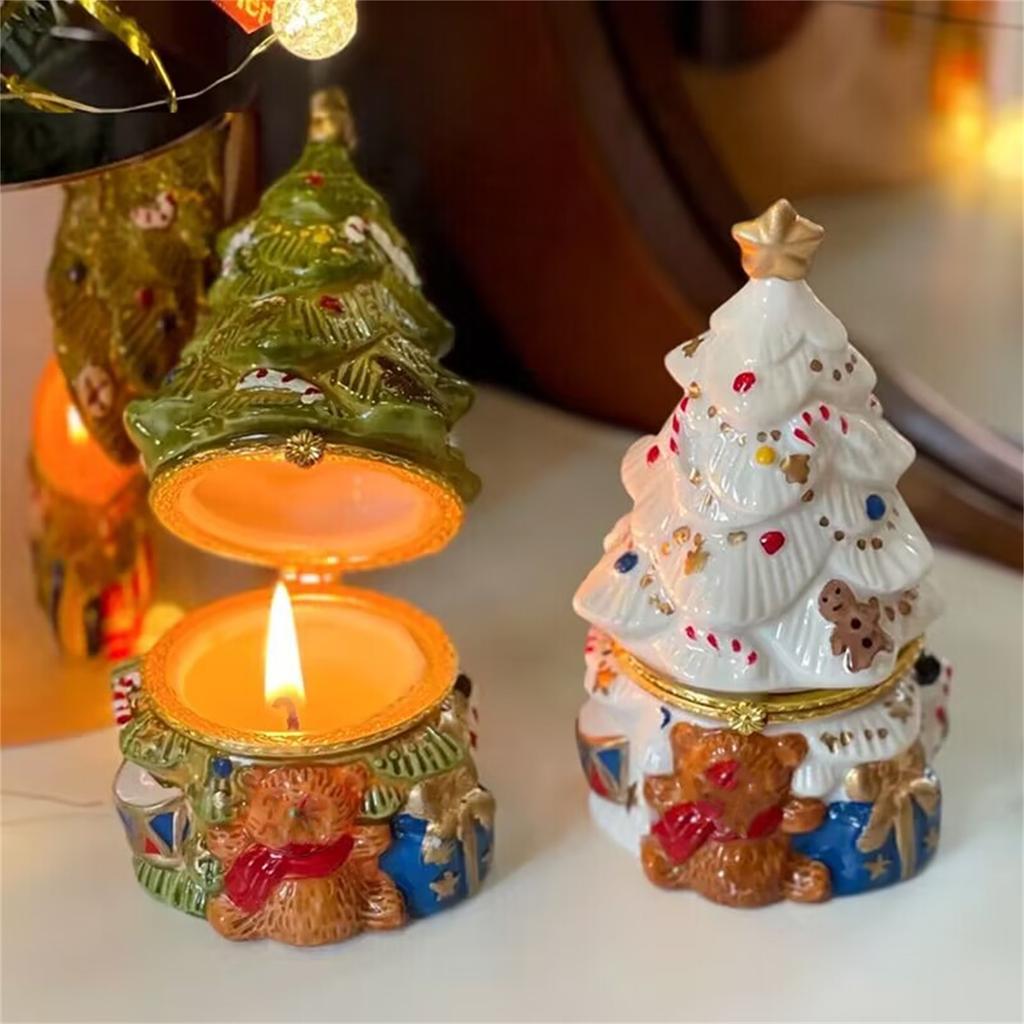 Christmas Tree Small Ornaments Desktop Storage Jar Festive Atmosphere Decoration Small Gifts Cute Christmas Tree Gifts