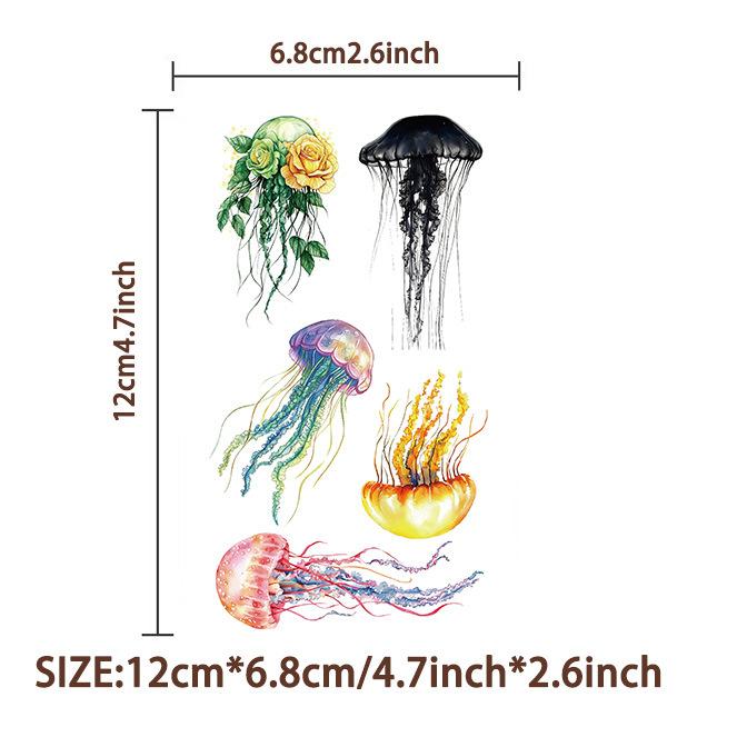 Cartoon New Jellyfish Tattoo Stickers Waterproof Holiday Party Party Children Disposable DIY Tattoo Stickers