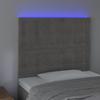 Vidaxl Bed Headboard with LED, Light Gray, 80X5X118/128 Cm, Velvet