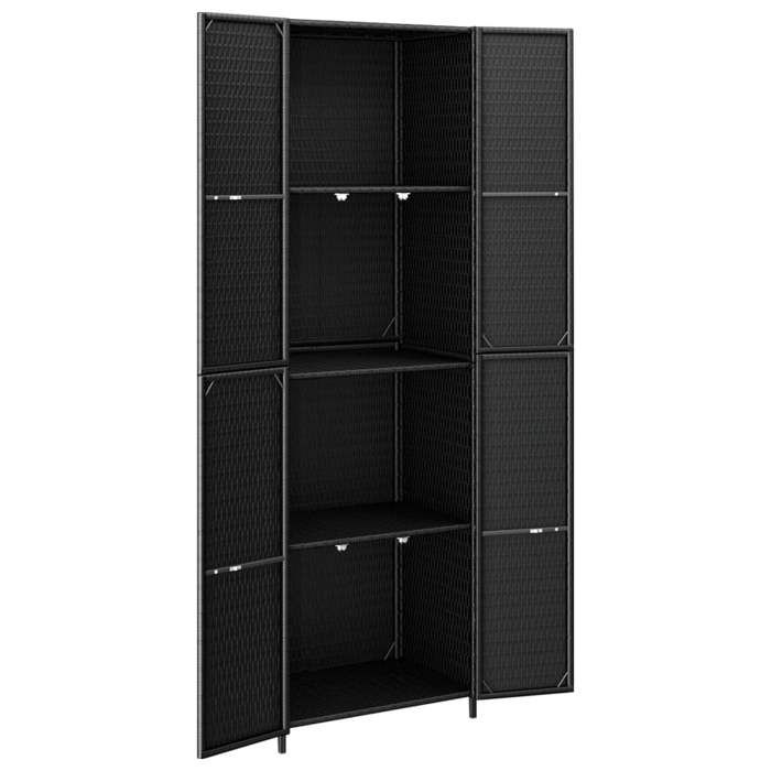 VidaXL Garden Storage Cabinet Black 59x40x180 Cm Woven Resin 319872