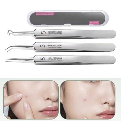Blackhead Remover Tweezers Stainless Steel And Acne Non-slip Handle Blackhead Acne Tool Kit for Healthy