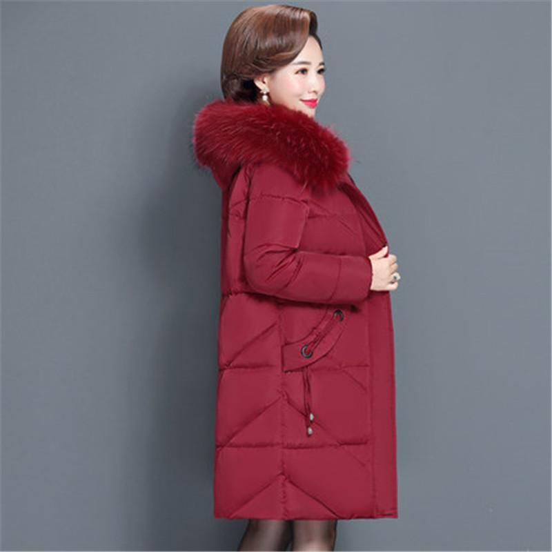 Women's Winter Jacket Fur Collar Female Jacket Padded Long Jacket Outerwear