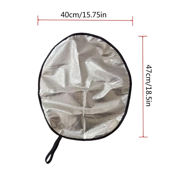 Steering Wheel Sun Shade Cover, Steering Wheel Sun Block AntiHeat Aluminum Foil Foldable Cover, 18.5''x16''