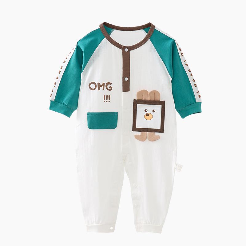 Unisex Baby Langarm Baumwoll-Strampler - Sommer Krabbel- & Hausanzug