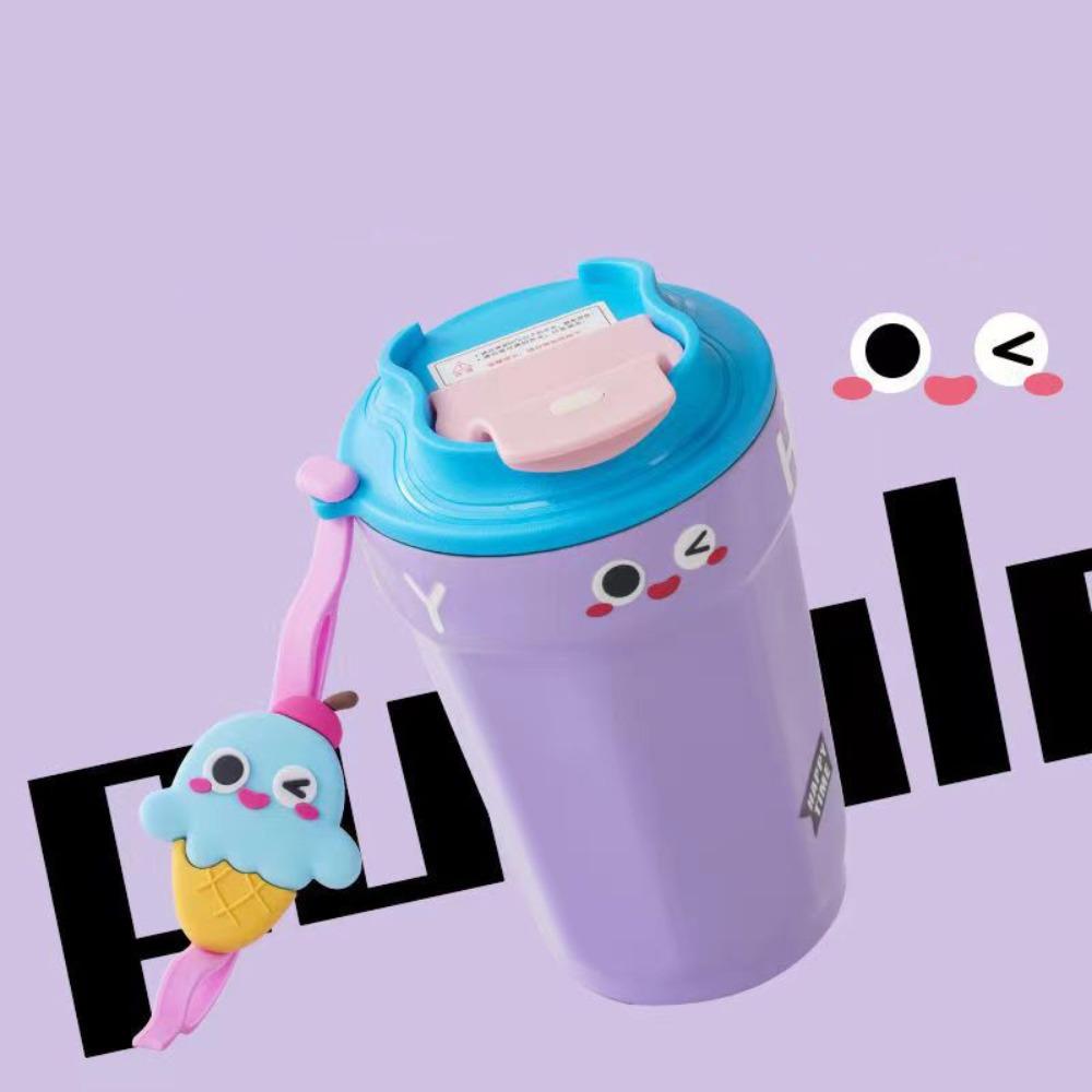 Cartoon Thermal Flask Stainless Steel Water Bottle Portable Coffee Mug  Car