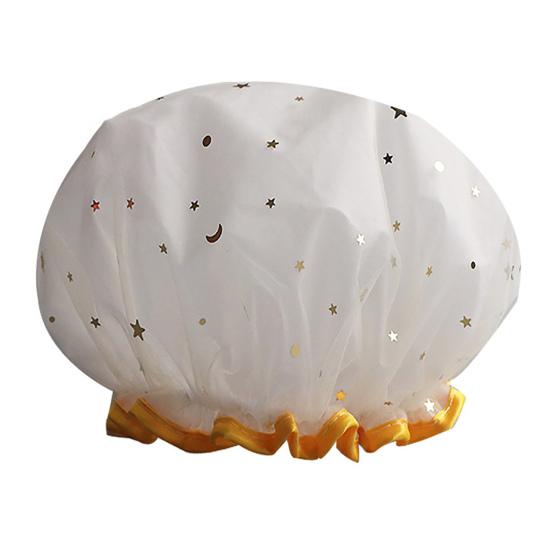 Bath Hat Star Pattern Double Layer PVC Kids Shower Shampoo Cap for Bathroom