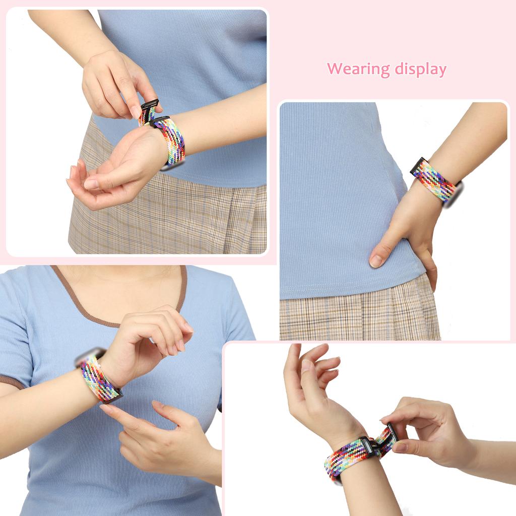 Nylon Braid Watch Strap for Samsung Galaxy Watch8 Classic 46mm/Watch8 44mm/40mm Magnetic Buckle Wrist Band