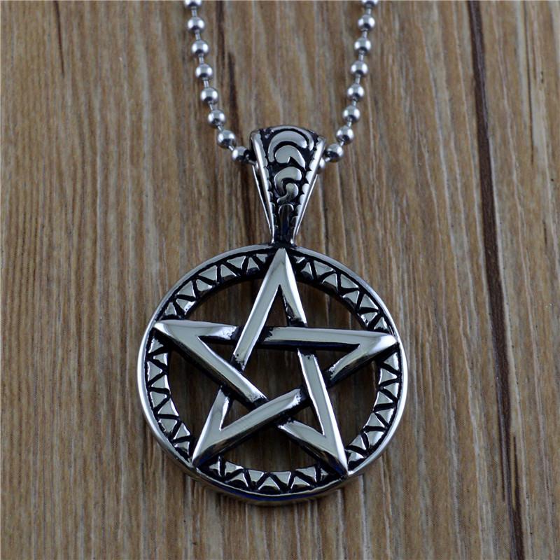 

Titanium Steel Pentagram Pendant Necklace - Punk Rock Style
