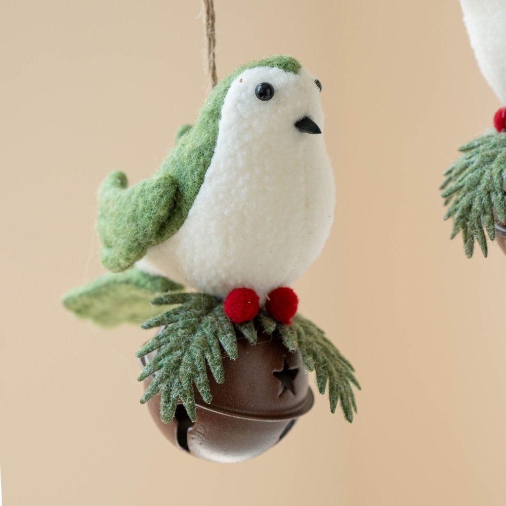 Lifelike Xmas Tree Cute Birds Soft Plush Wreath Bird Ornaments Christmas Hanging Pendant Fireplace
