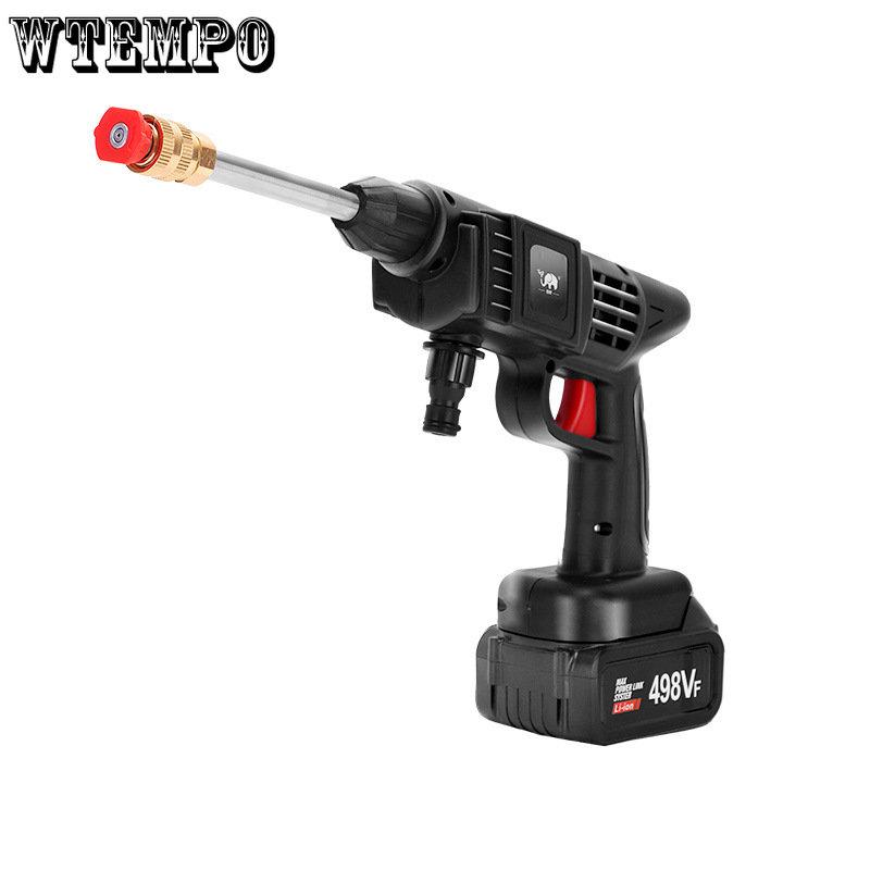 Wiederaufladbare tragbare Autowaschmaschine Autowaschmaschine Haushalts-Hochdruck-Wasserpistole Kabellose Autowaschpistole mit Lithiumbatterie