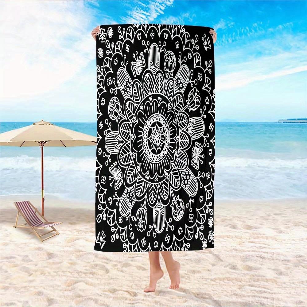 1 buc. Eșarfă de Plajă Mandala Supradimensionată din Microfibră - Moale, Ușoară, Versatilă, Esențială de Vară, cu Uscare Rapidă, Accesoriu Elegant de Călătorie