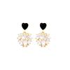 Silver Needle Black Love Earrings Women's Light Luxury Niche Design Temperament Earrings Korean Versatile Internet Celebrity Earrings