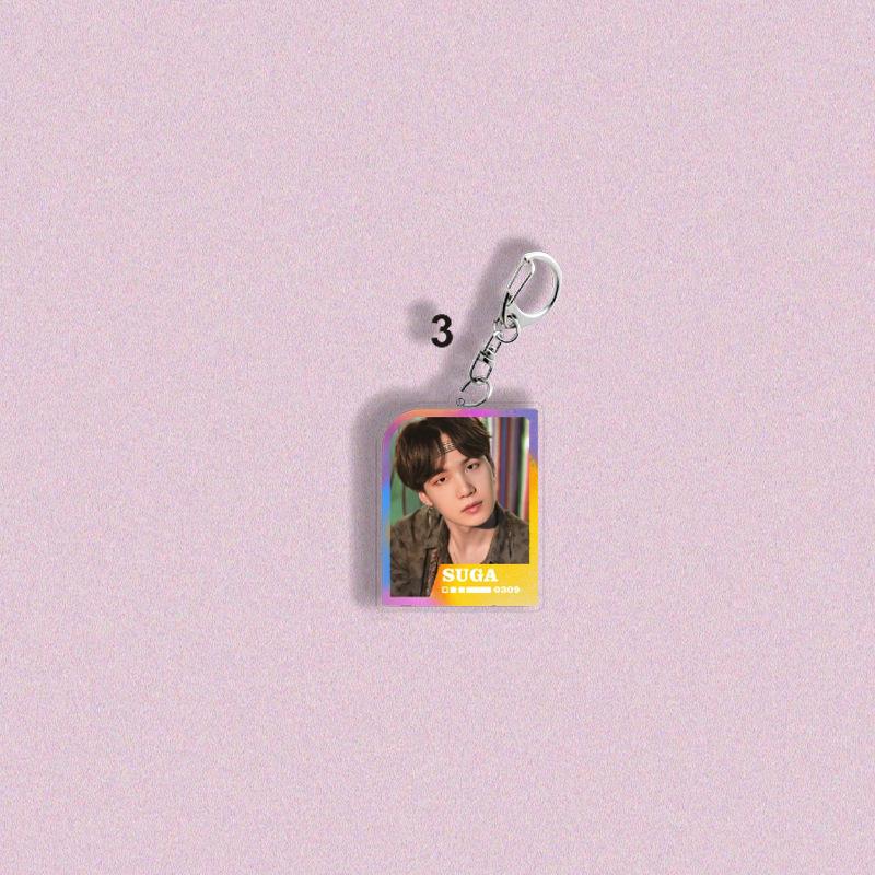 BTS K-pop Keychain, Gradient Photocard Style Keyring, Kpop Idol ID Photo Style Bag Pendant, Member Photo Bag Charm for ARMY Fans