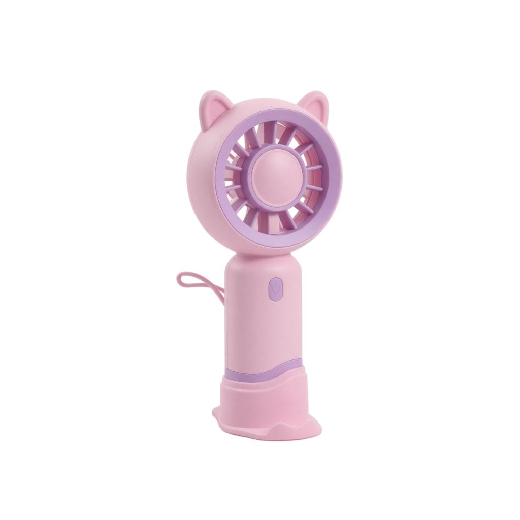Portable Rechargeable Desktop Fan Small Personal Handheld Fan with Cute Animal Ear Design USB Charging Mini Fan for Office Travel