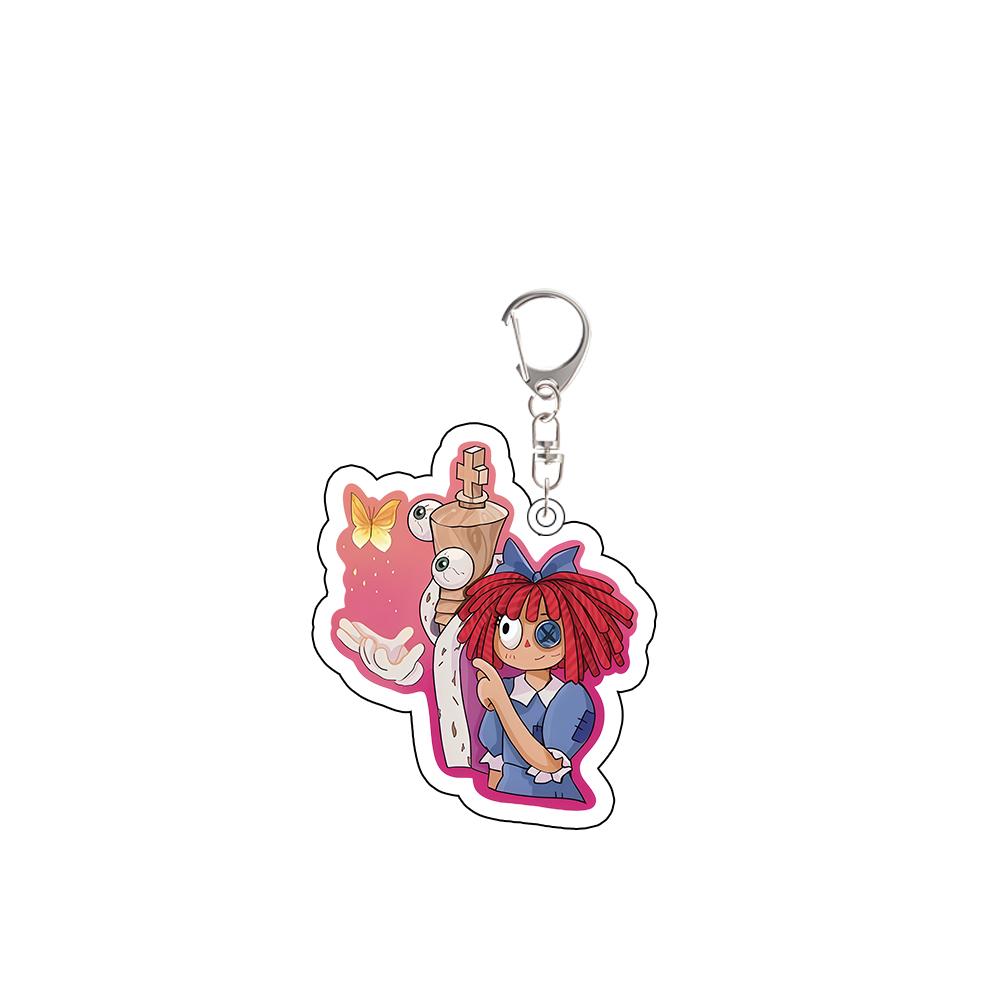 Anime Peripheral Acrylic KeyChain for TADC Pomni Jax Ragatha Gangle Zooble Kinger Caine Creativity Backpack Accessories Gift