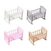 Miniature Dollhouse Cradle Simulation Mini Baby Crib Unique Rocking Bed Model  Dollhouse Decoration