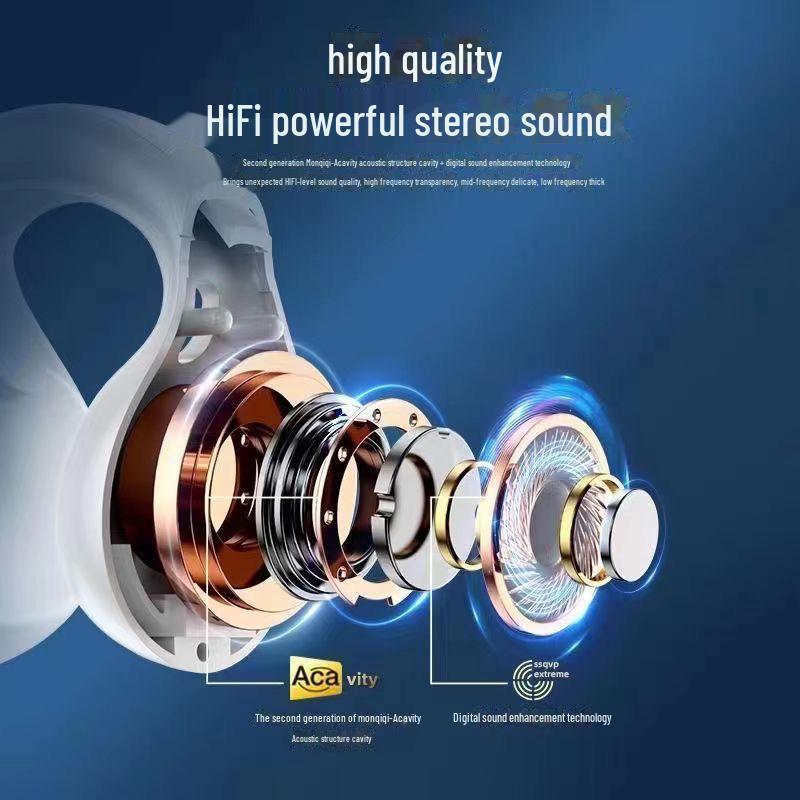 2025 New Wireless Bone Conduction Bluetooth Ear Clip Headset - Non-In-Ear Sports Ear Hook for Men and Women