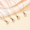 Cute Yellow Pink Red Purple Colors Mini Coccinella Pendant Necklace For Girls Golden Chain Jewelry Gift