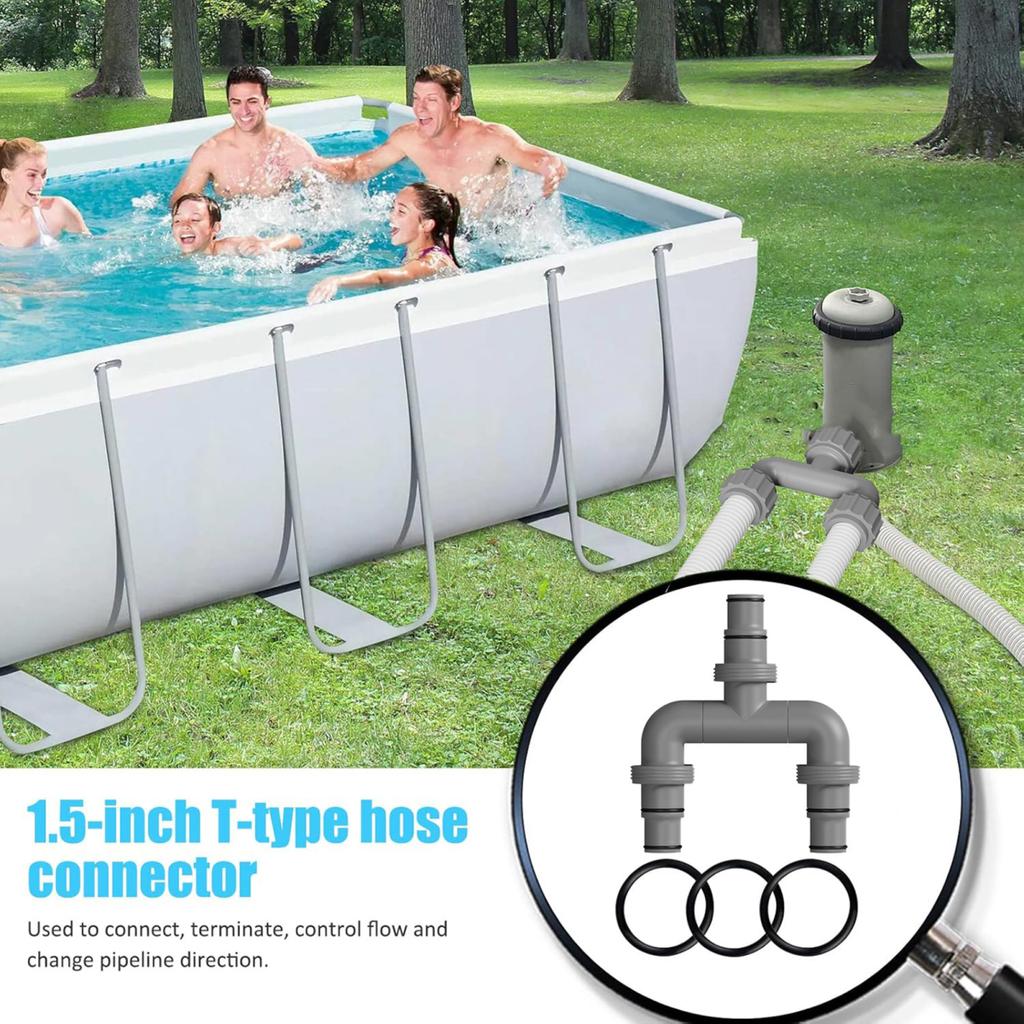 Conector pentru furtun pentru piscină Yousheng, îmbinare în T, filtru, conector pentru furtun, pentru curățarea piscinei, Adaptor de cuplare pentru furtun de vid pentru piese și accesorii pentru piscină