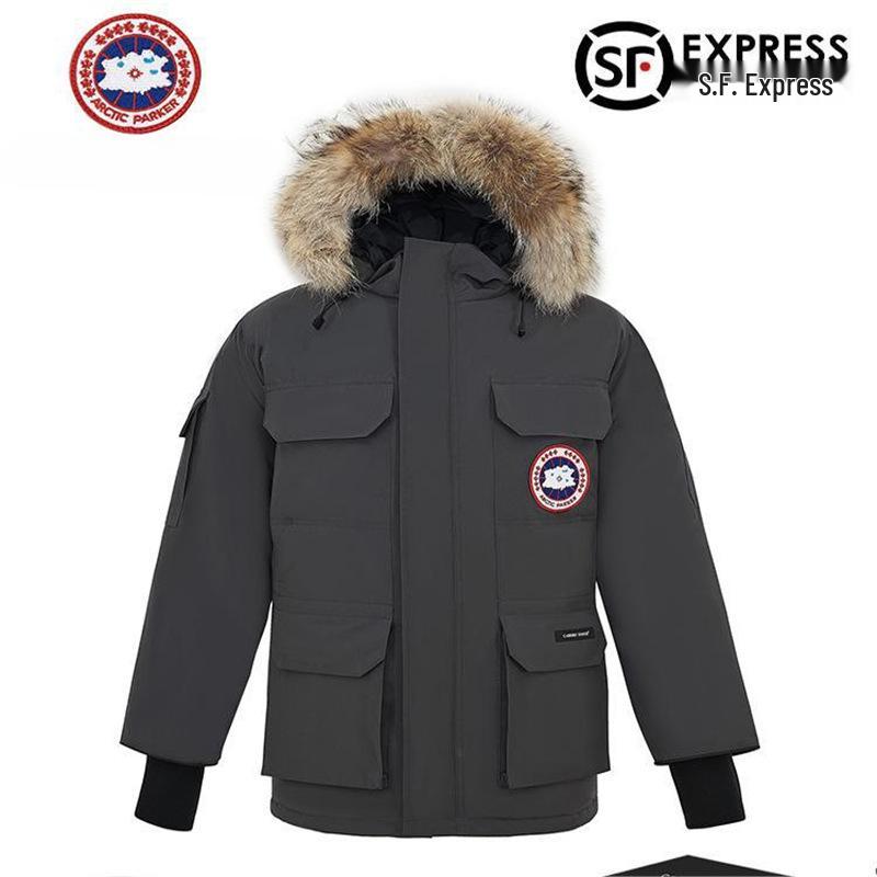 Herren Canada Goose Mittellanger Daunenparka 2025 - Neuer Winterstil, Verdickter Windbreaker Arbeitskleidung