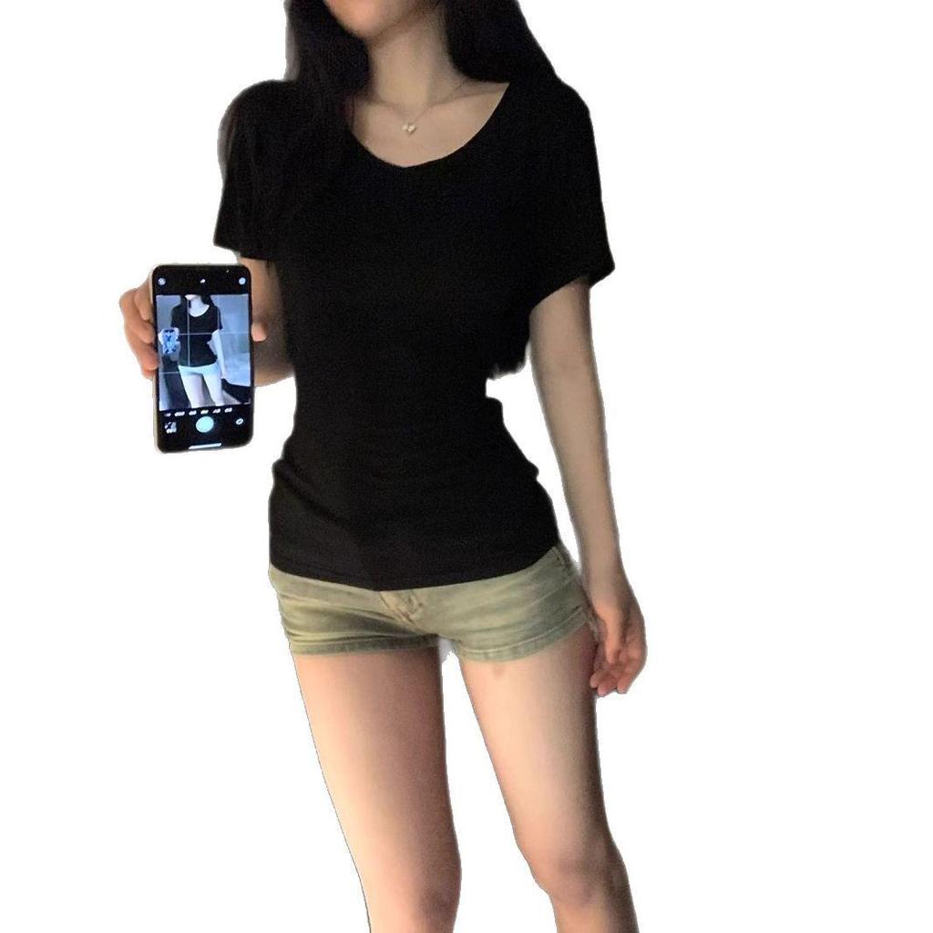 Damen Slim-Fit V-Ausschnitt Kurzarm Sommer T-Shirt: Stilvolles, vielseitiges und hochwertiges Design