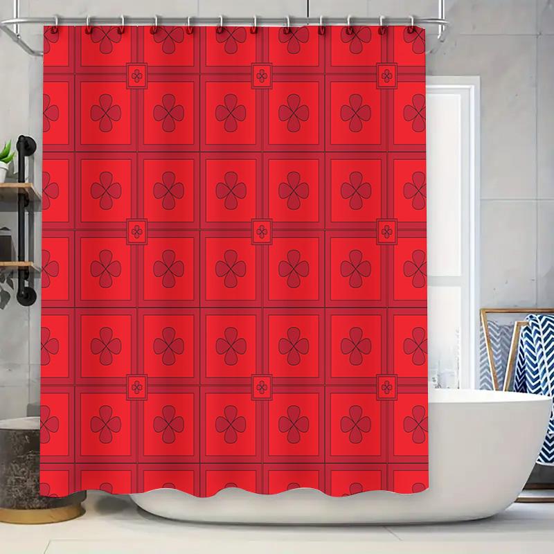 

Modern Checkered Waterproof Shower Curtain Durable Polyester Fabric Bath Decoration With Rod Pocket Holes Green Yellow Diamond P W60H190(CM)-1 Pcs