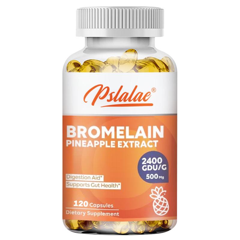 Pslalae High Bromelain Capsules, 500 Mg Per Serving, Gentle and Easily Absorbed, Suitable for Adults.