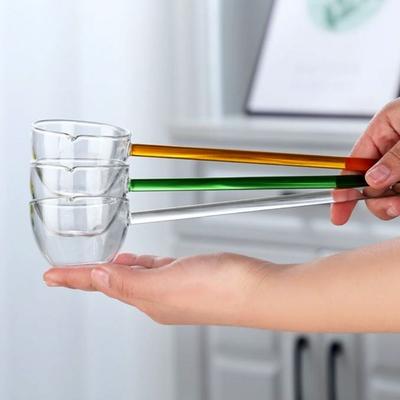 Buntglas Buntes Zuhause Küche Hitzebeständiges Glaslöffel Kaffeeschaufeln Langer Griff Rührlöffel