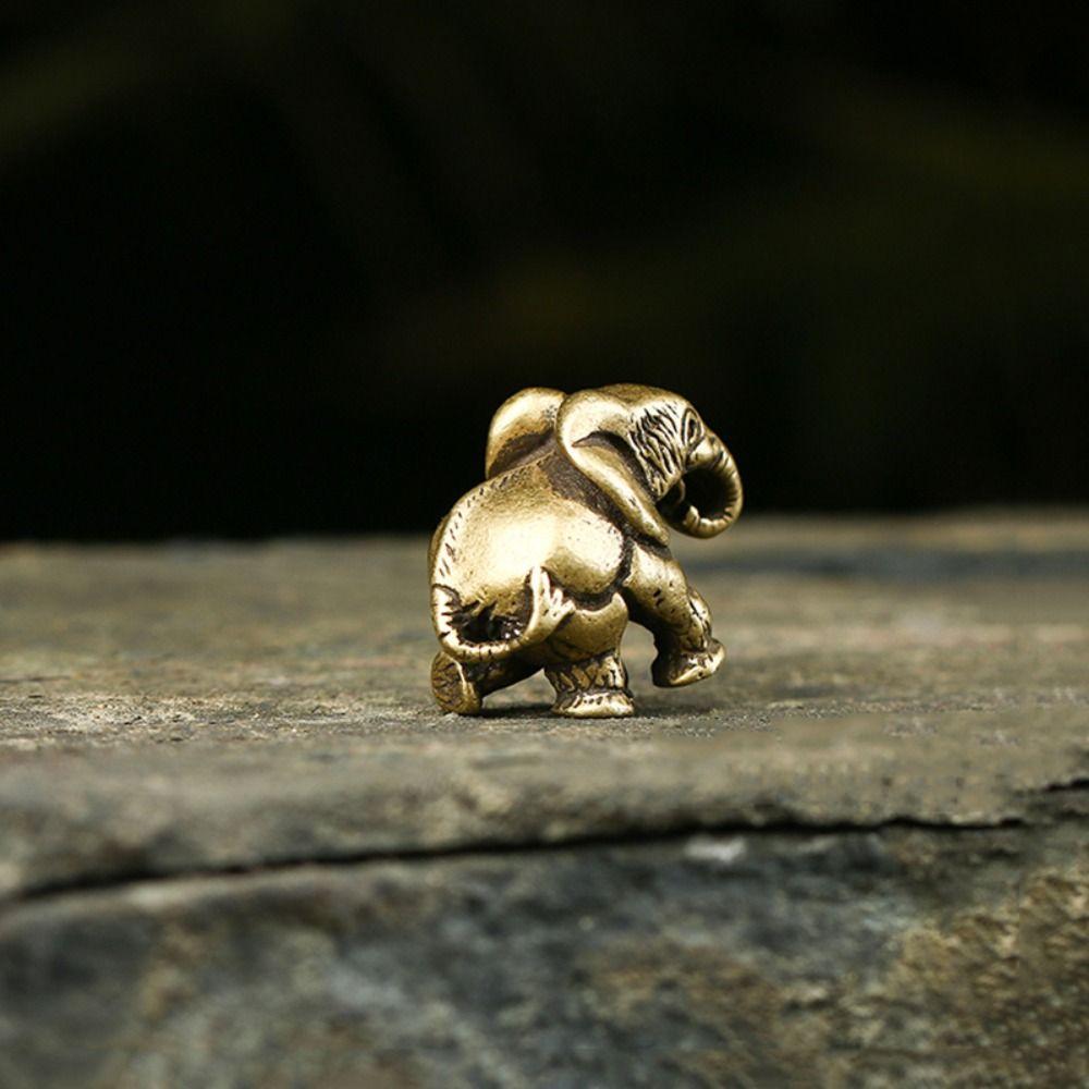 Messing Heimdekoration Handwerk Sammlung Miniaturen Tierstatue Elefantenfiguren Schreibtischornament