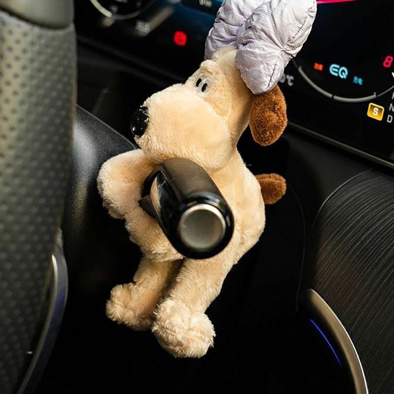 Auto-Dekorationspuppen, Piloten-Pawdog-Lenklichter, Scheibenwischer-Yellow-Schild-Ornament, niedlicher Schleifenhund, Auto-Wischer-Puppe, Innenzubehör