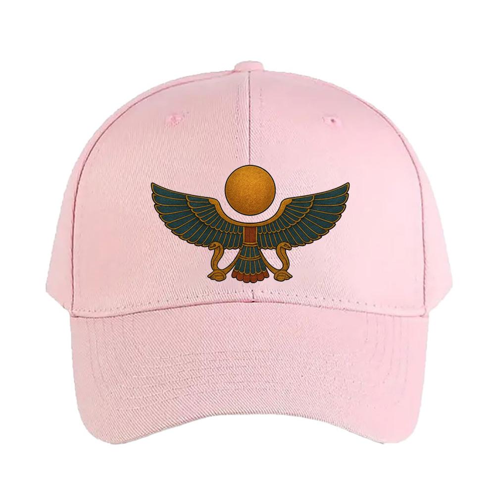 Ancient Egyptian Winged Sun Disk Symbol Woman Man Baseball Cap Adult Adjustable with Curved Brim Hiking Fishing Hat trucker cap