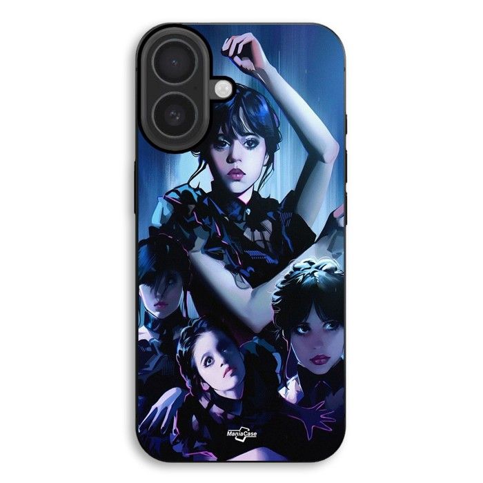 Coque de téléphone - MANIACASE - iPhone 17 - Silicone TPU - Noir - Mercredi Adams