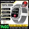 New Outdoors Durable Military Men Smart Watch 1400mAh battery 5ATM Swim LED flashlight+SOS Red Light Sports Call Smartwatch