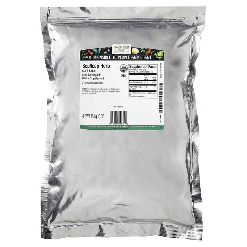 Organic Scullcap Herb, Cut & Sifted, 16 oz (453 g)