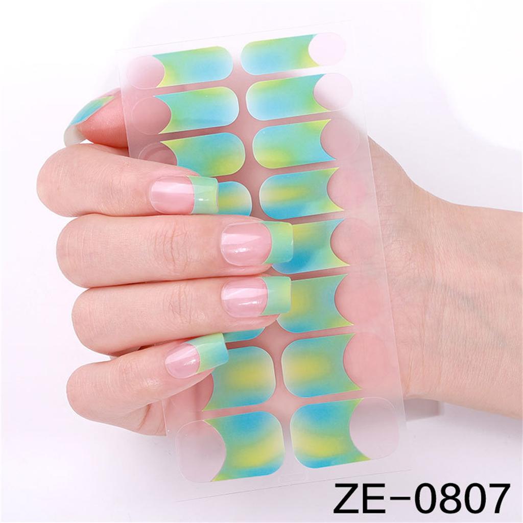 French Tip Gels Nail Strips Glittering Gels Nail Sticker Lovely Nail Polish Strips Gels Nail Wrap Nail Art Sticker