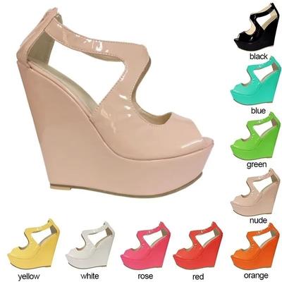 Summer New Women Sandals Sexy Pumps Wedge Platform Open Toe 14cm Super High Heels Evening Activities Party Wedding Shoes