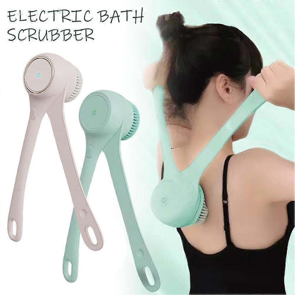 Electric Long Handle Bath Brush with 5 Brush Heads - Powerful Scrubbing