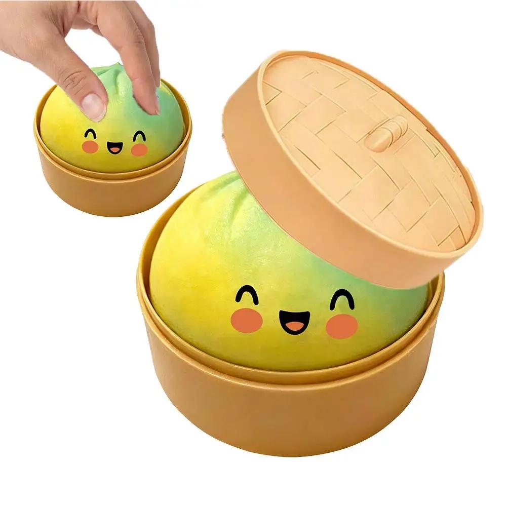 Baozi Stress-Relieving Toy Colorful Realistic Giant Steamed Bun Squeezable Toy Reusable Low Rebound Decompression Toy Home Decor