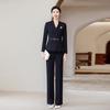 Troyman Women's Professional Navy Blue Suit Set