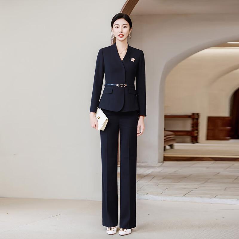 Troyman Women s Professional Navy Blue Suit Set M