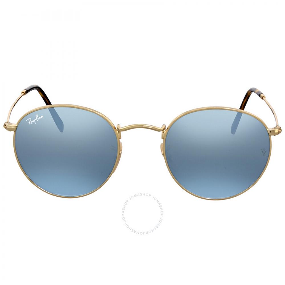 

Ray Ban Round Flat Lenses Silver Flash Unisex Sunglasses RB3447N 001 30 50