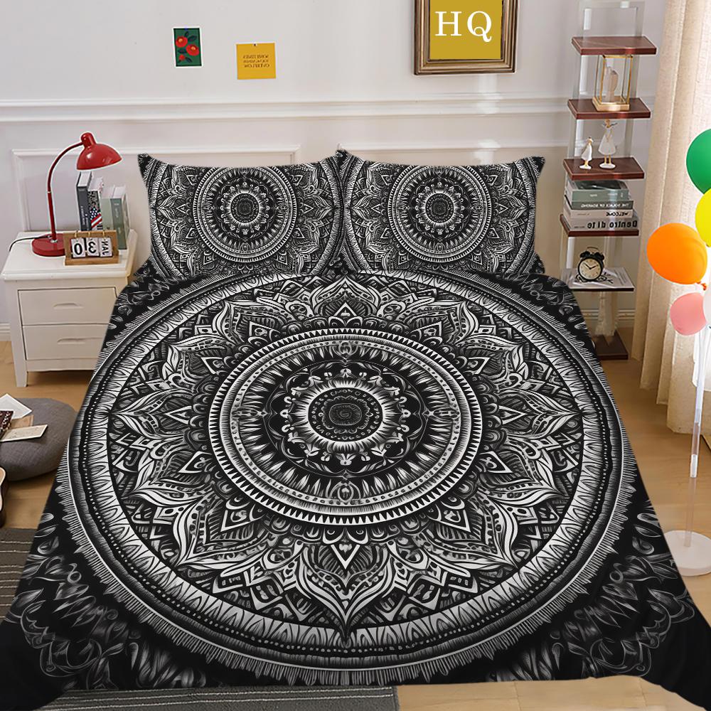 Set de lenjerie de pat pentru acasă cu imprimare 3D Datura Husă de plapumă din poliester Husă de pat pentru femeie Costume King Size Textile de casă moi