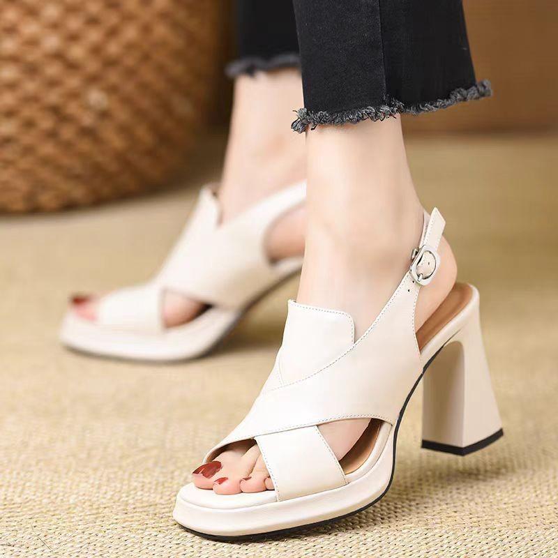 Fashion 2025 Summer High Heel Sandal for Women Female Shoe Open Toe All-Match Platform Buckle High-heeled Gladiator Girls High Heels