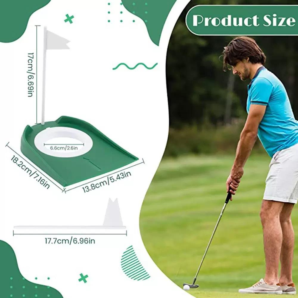 Home Yard Outdoor Golf Training Aid Golf Putting Trainer for Indoor with Hole Flag Putter Green Practice Aid Adjustable Hole